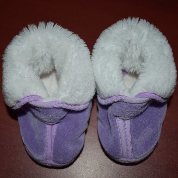 Luna Int'l Baby Girl Purple Soft Fleece Slippers Booties size 3 - Picture 5 of 8